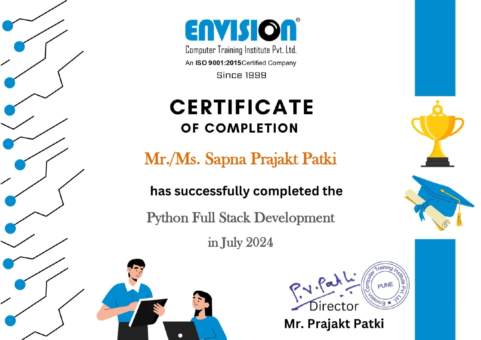 Python full stack Development Certification
            